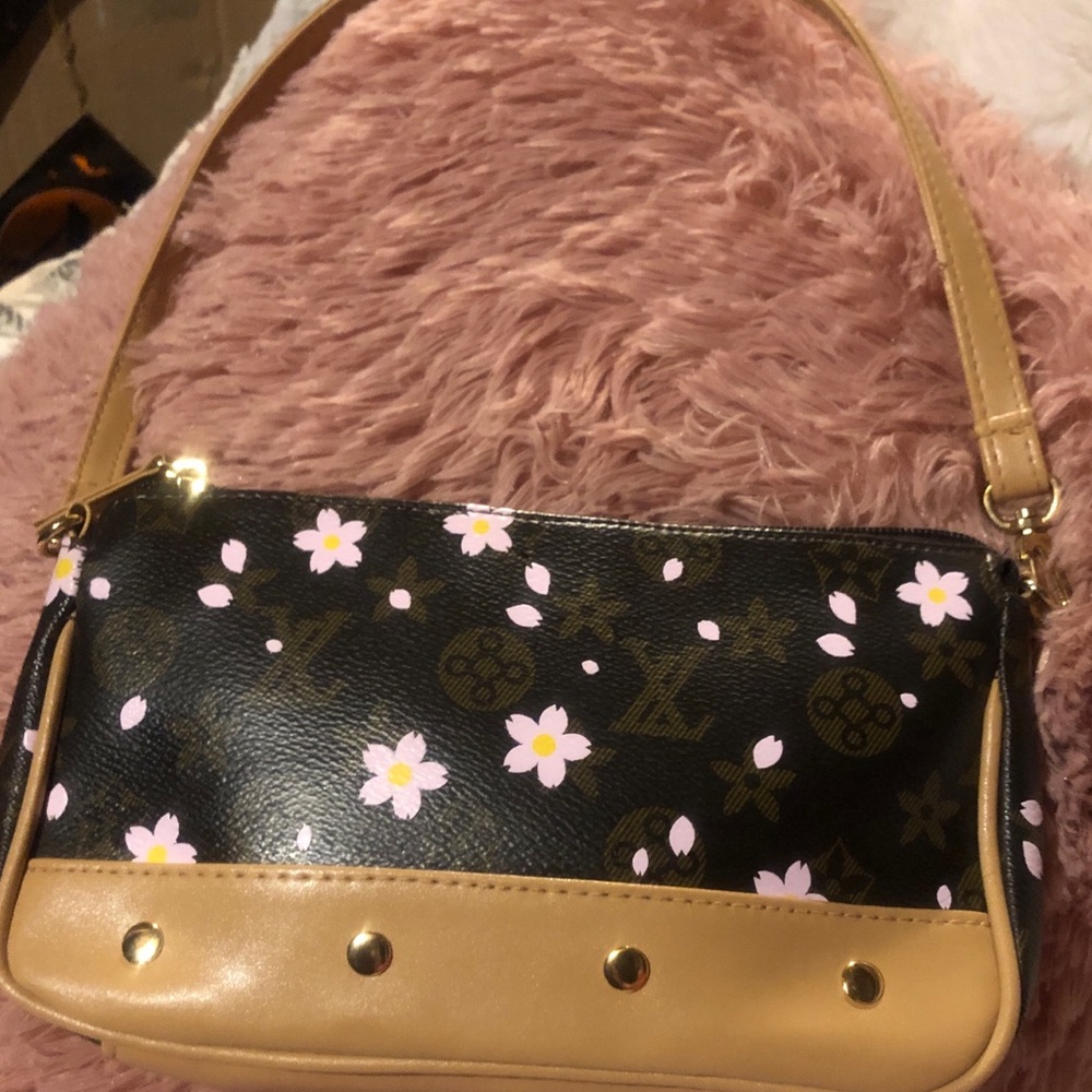 Brown and Black Designer Shoulder Bag